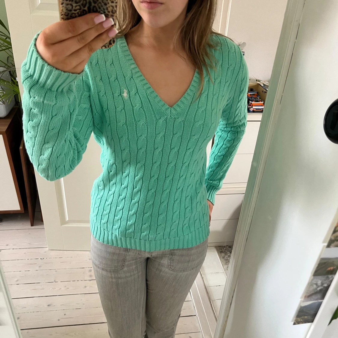 Mintgrön stickad tröja från Ralph Lauren