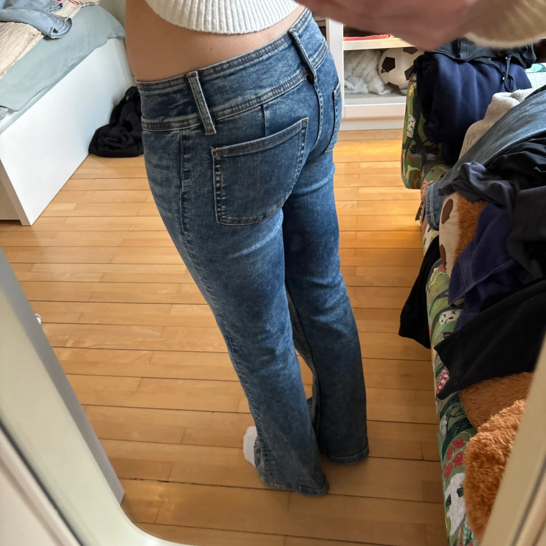 Blå bootcut jeans - 1