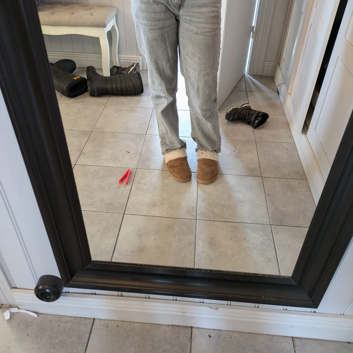 Low rise gråa jeans - 2