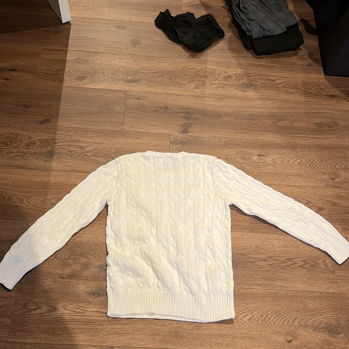 Vit kabelstickad tröja Polo Ralph Lauren - 1