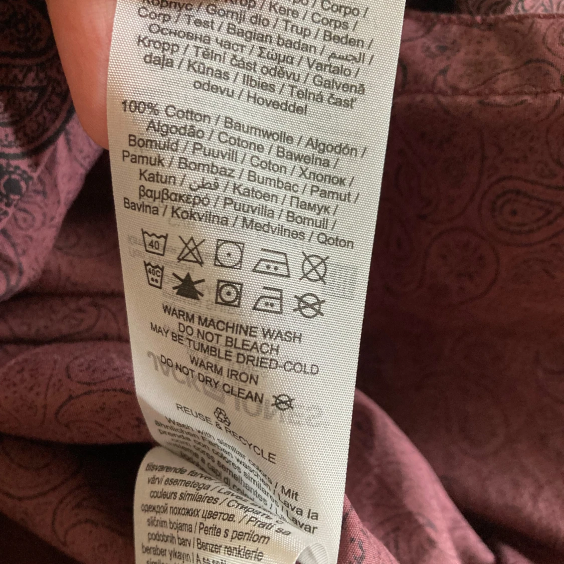 Vinröd paisleymönstrad skjorta Jack & Jones - 1