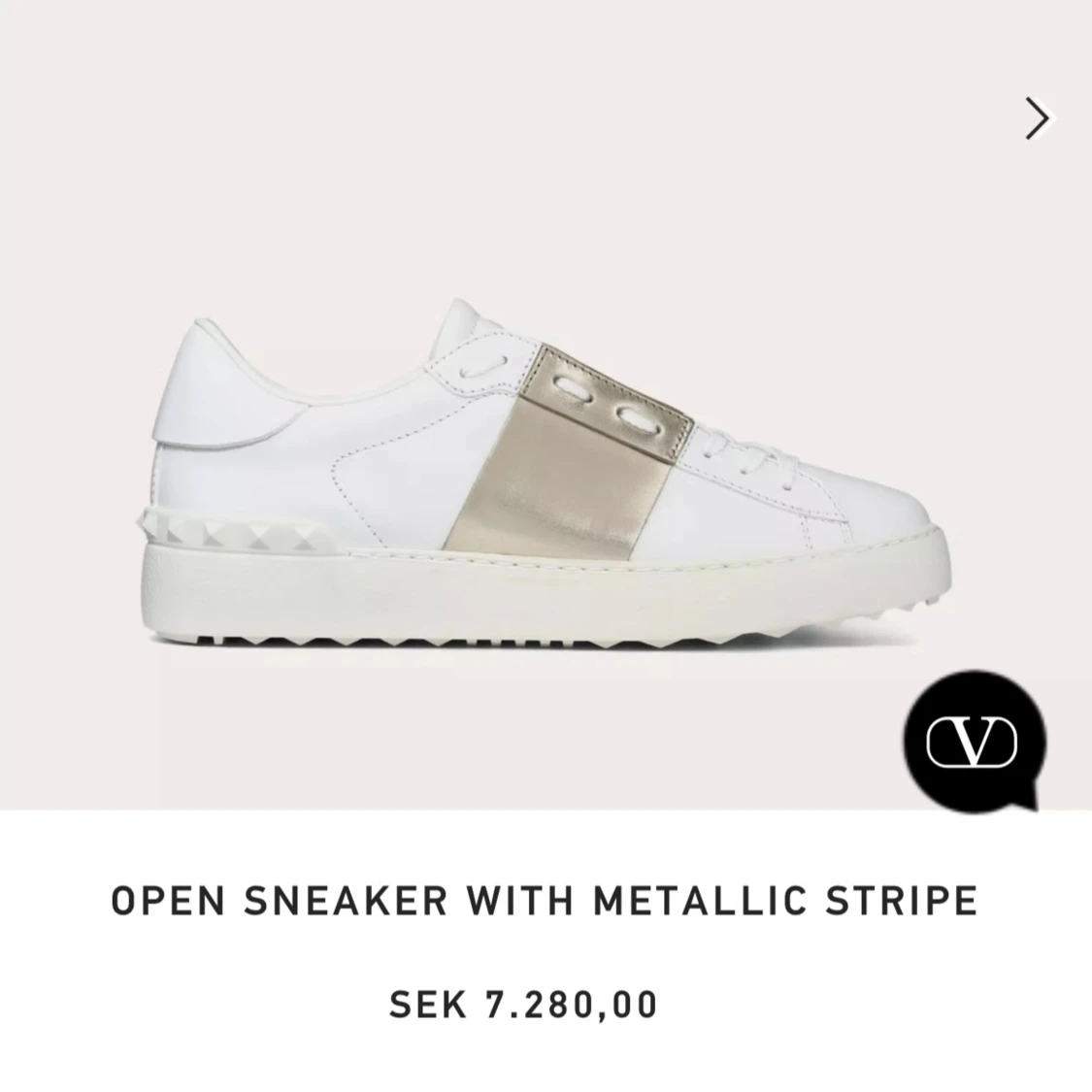 Valentino Garavani vita sneakers med gulddetaljer - 4