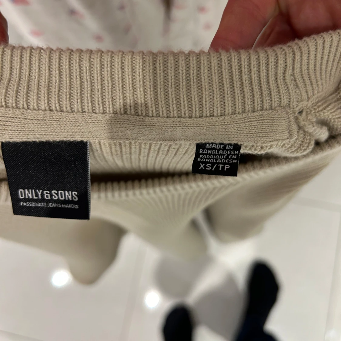 Beige ribbad tröja från ONLY & SONS - 1