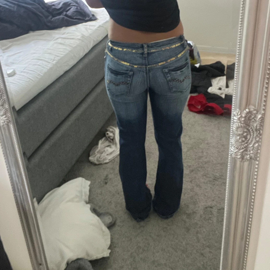 Lågmidjade bootcut jeans  - 2