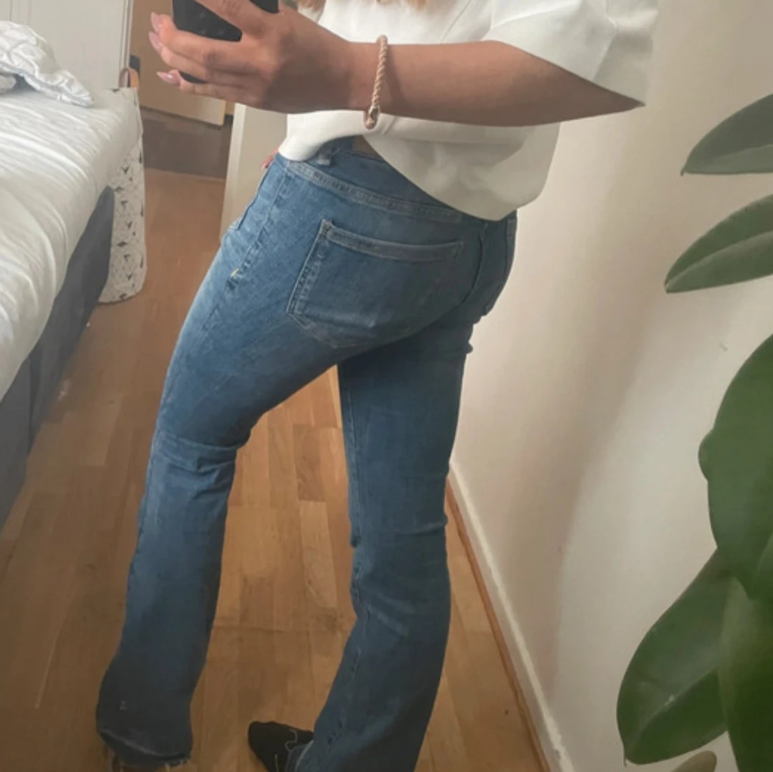 Blå lowwaist bootcut jeans - 2
