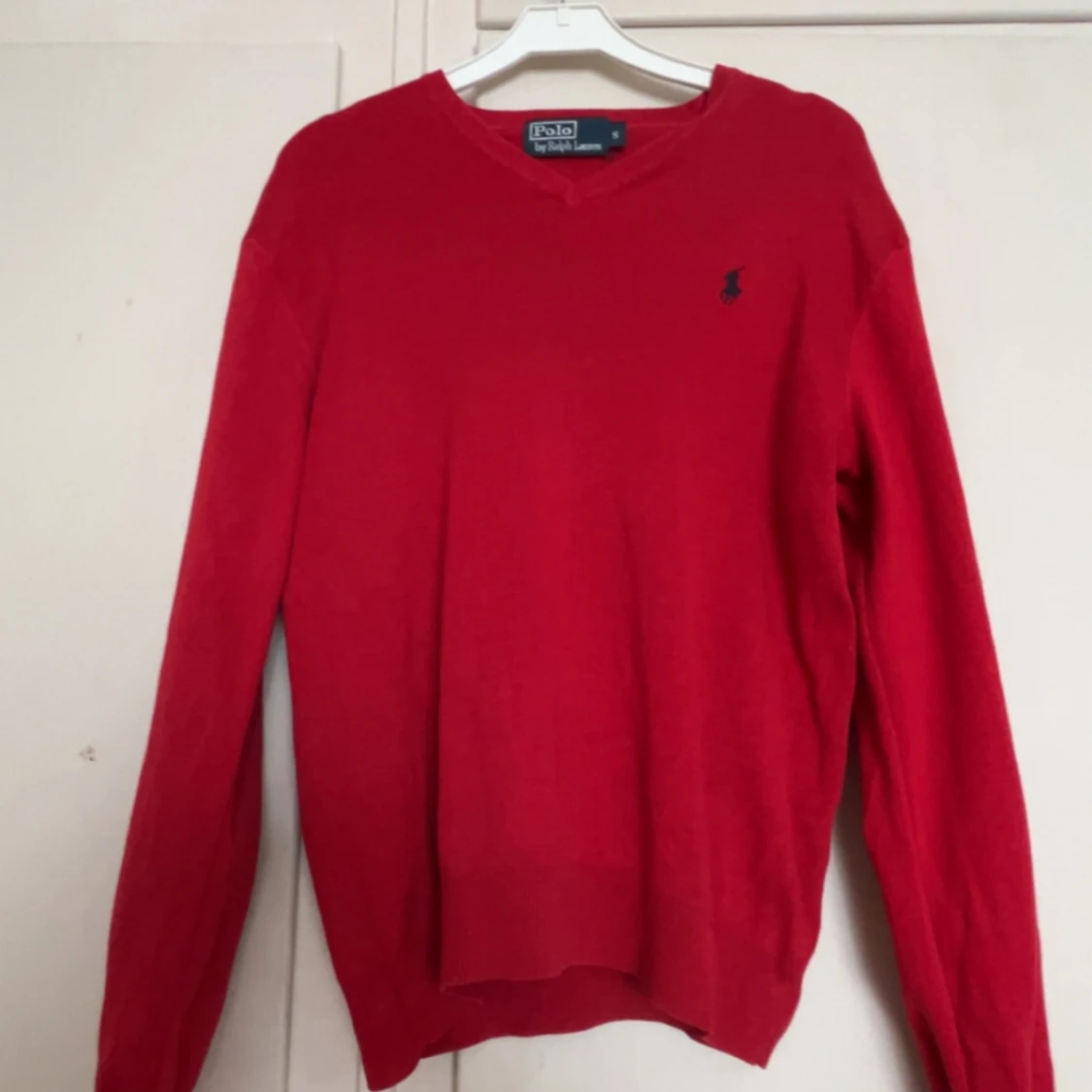 Röd v-ringad tröja Polo Ralph Lauren