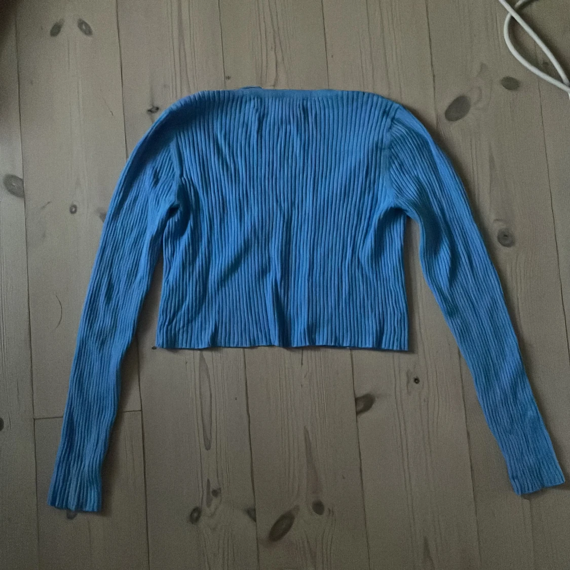 Blå ribbad kofta från Vero Moda - 2