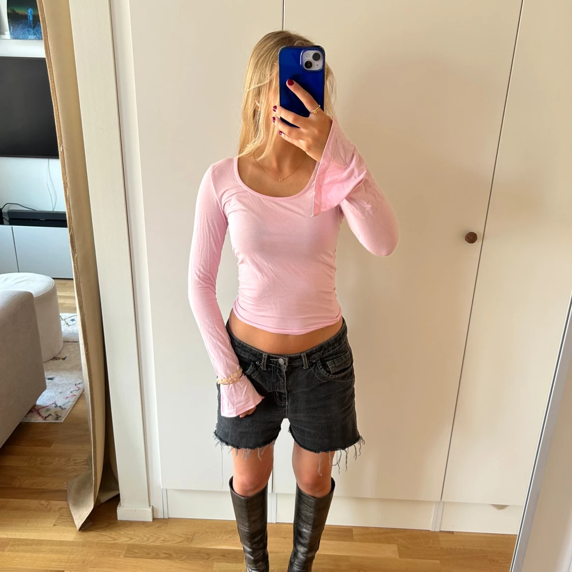 Rosa långärmad topp - 4