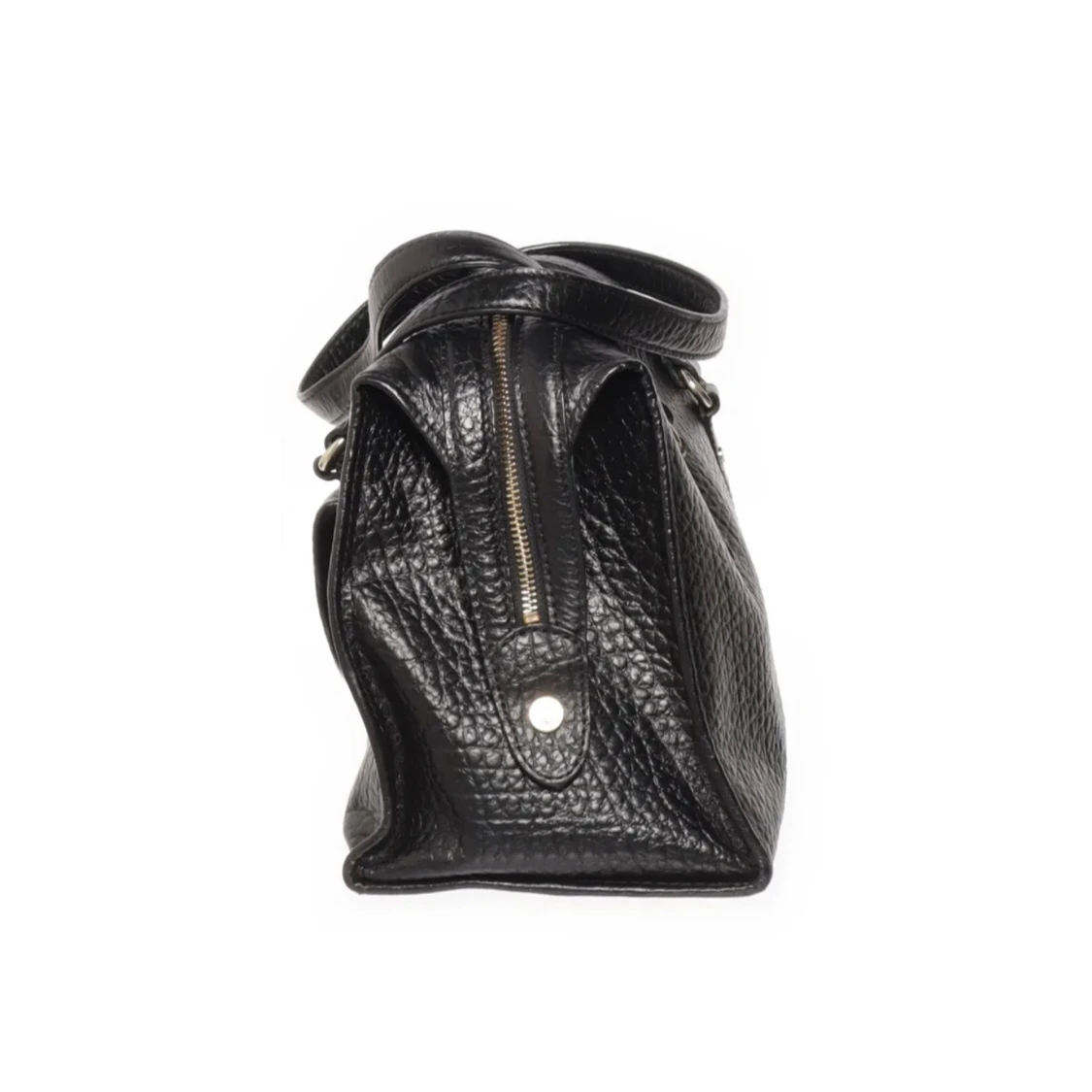 Svart handväska i skinn med silverdetaljer - 3