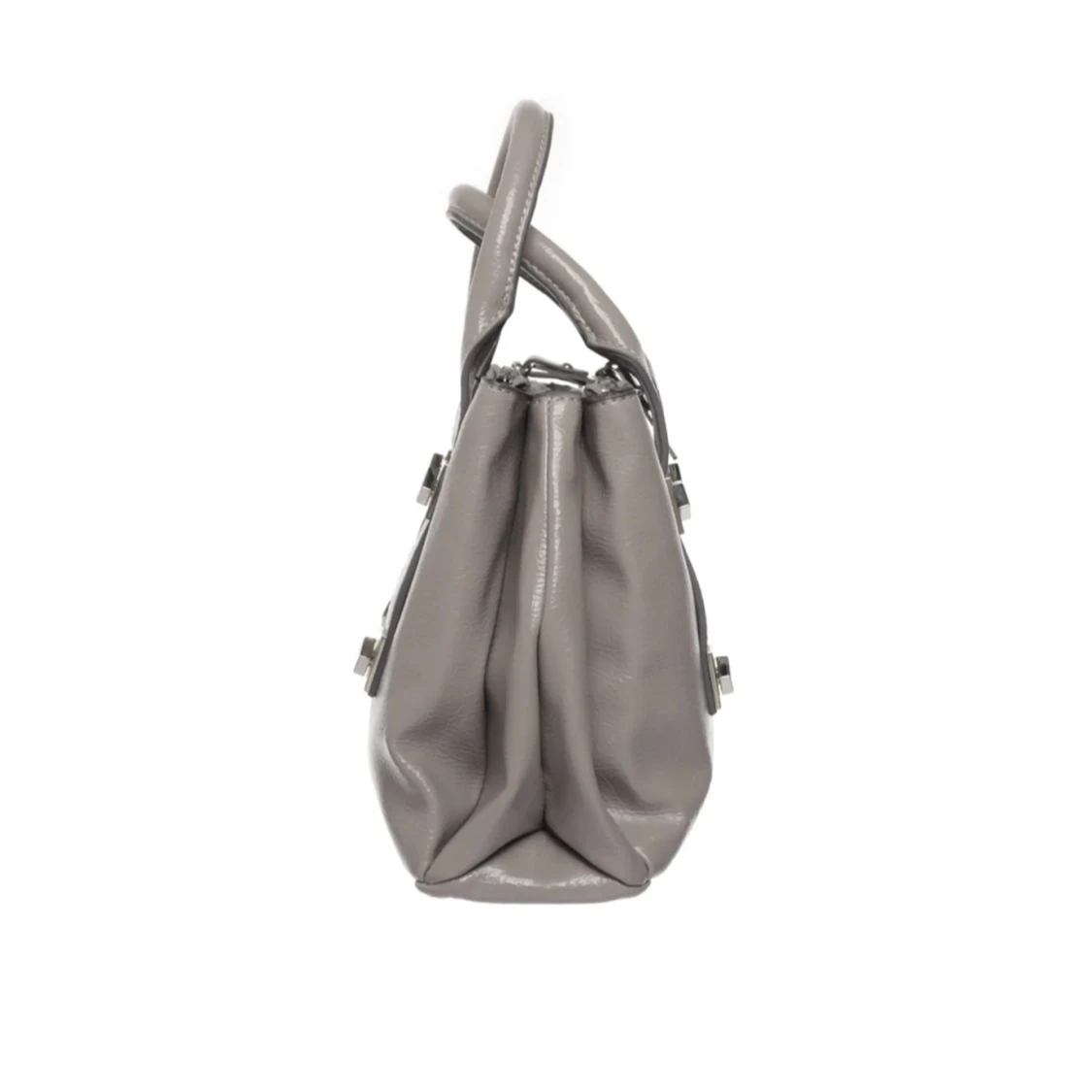 Grå handväska med silverdetaljer - 1