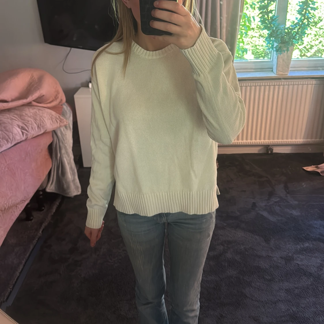 Vit stickad tröja från Polo Ralph Lauren