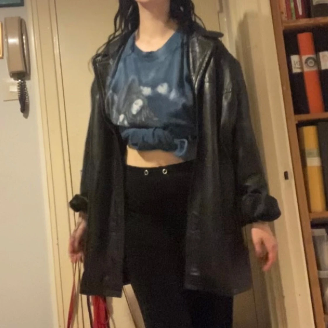 Svart skinnjacka från Hollies - 1