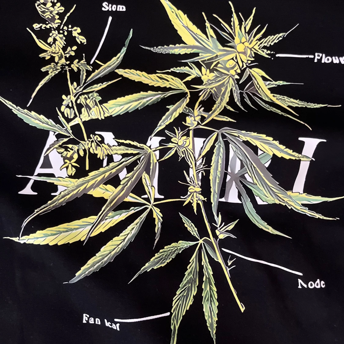 Svart AMIRI hoodie med växtmotiv - 2