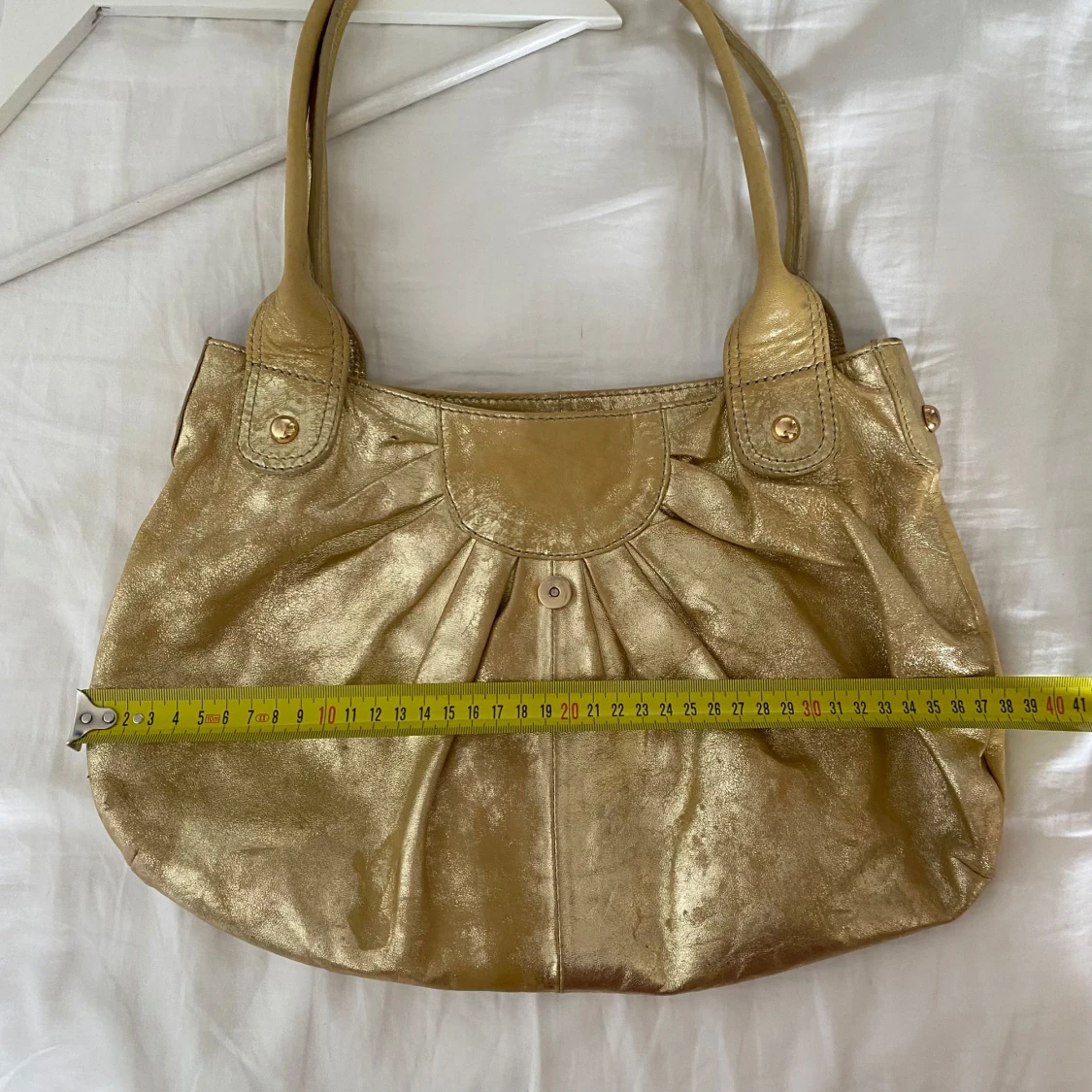 Vintage väska äkta läder skinn  - 4