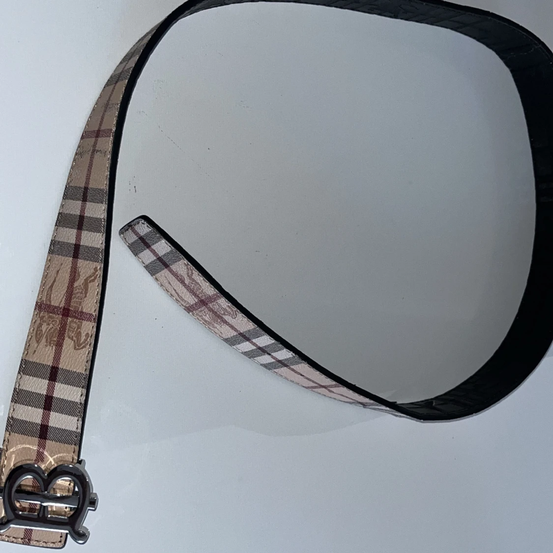 Rutig bälte med spänne burberry - 1