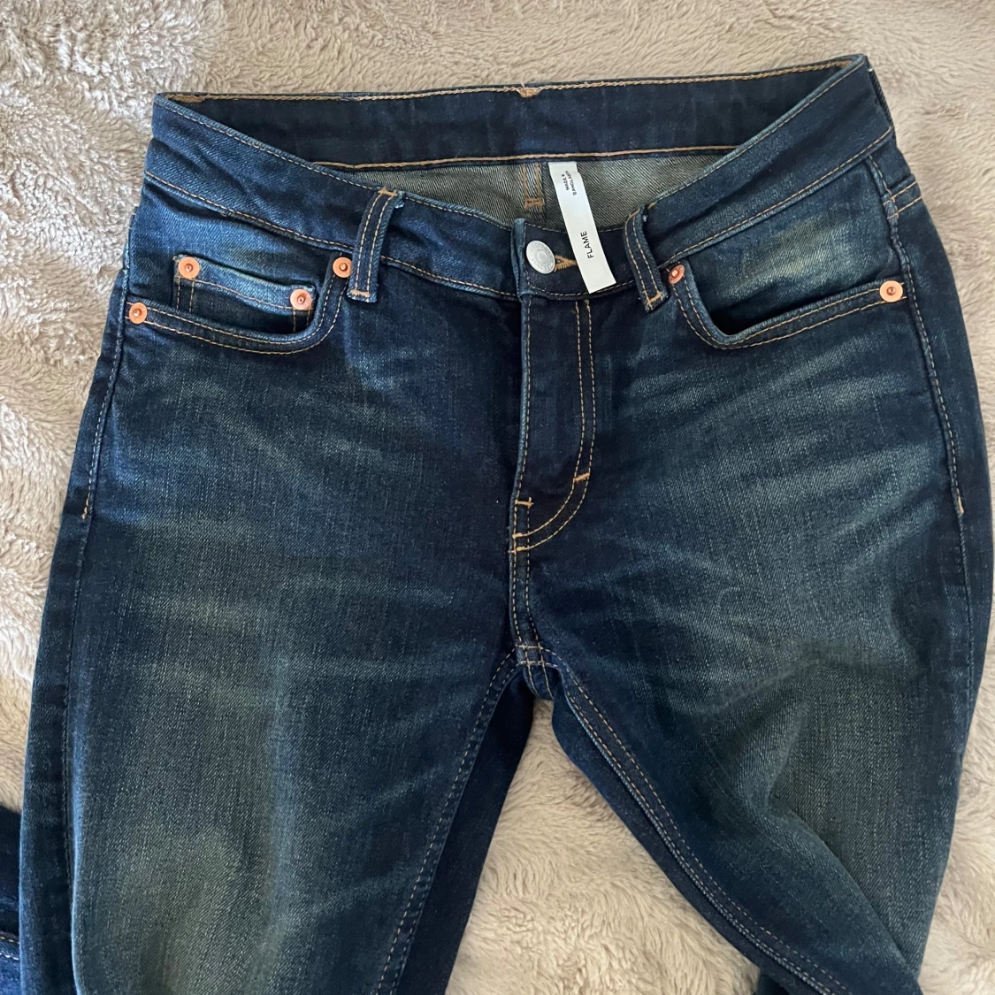 Mörkblå bootcut jeans - 4