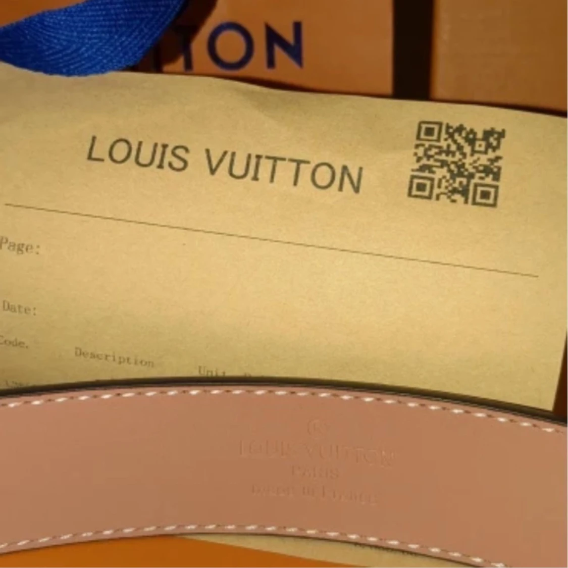 ÄKTA Brunt monogram-bälte, 110 cm, med guldfärgat spänne  - 4