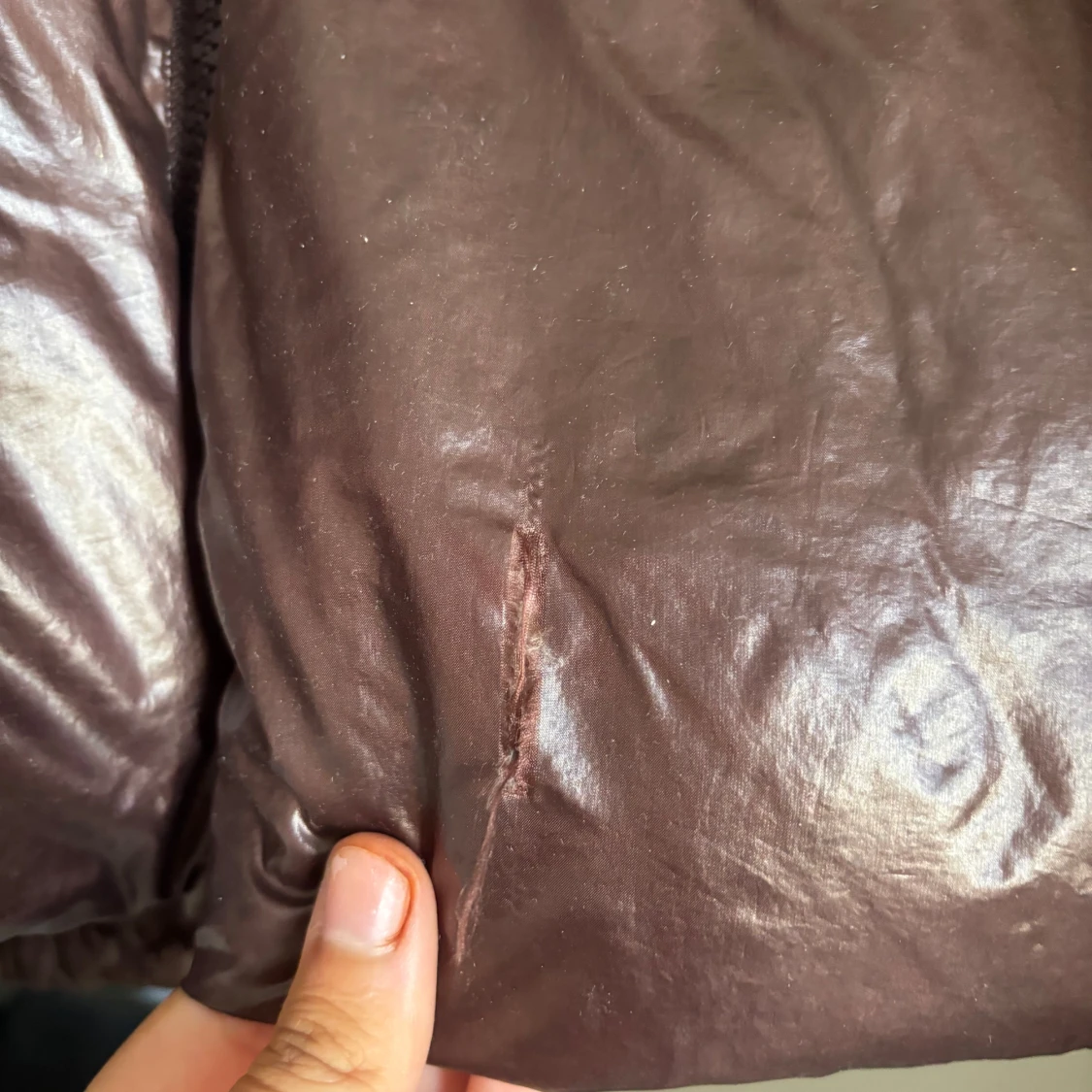 Brun pufferjacka med hög krage - 2