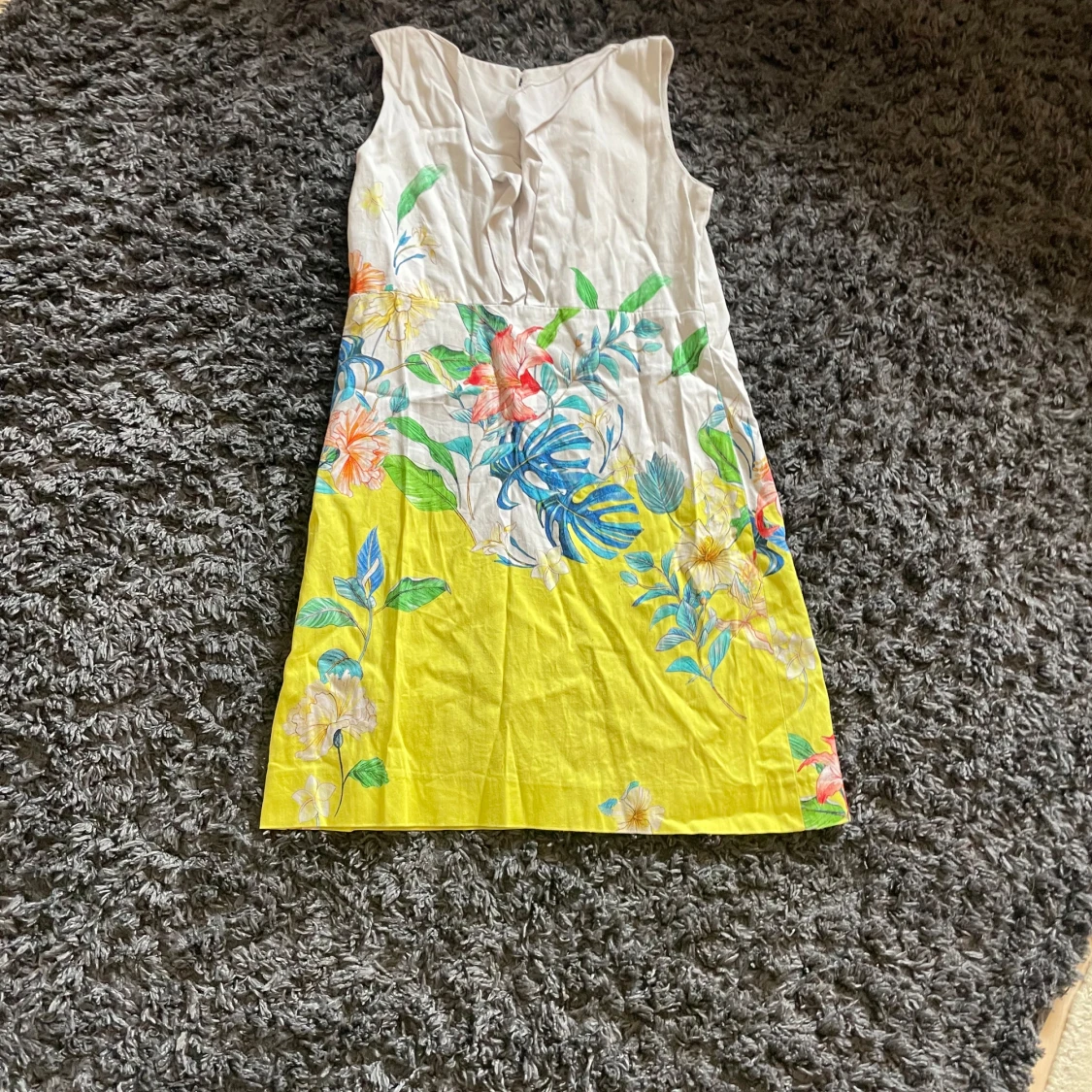 Vit och gul blommig långklänning Zara Girls - 1