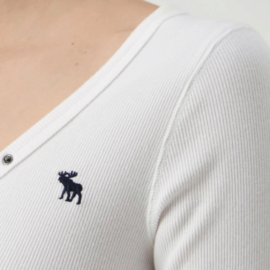 Vit ribbad långärmad tröja Abercrombie - 2