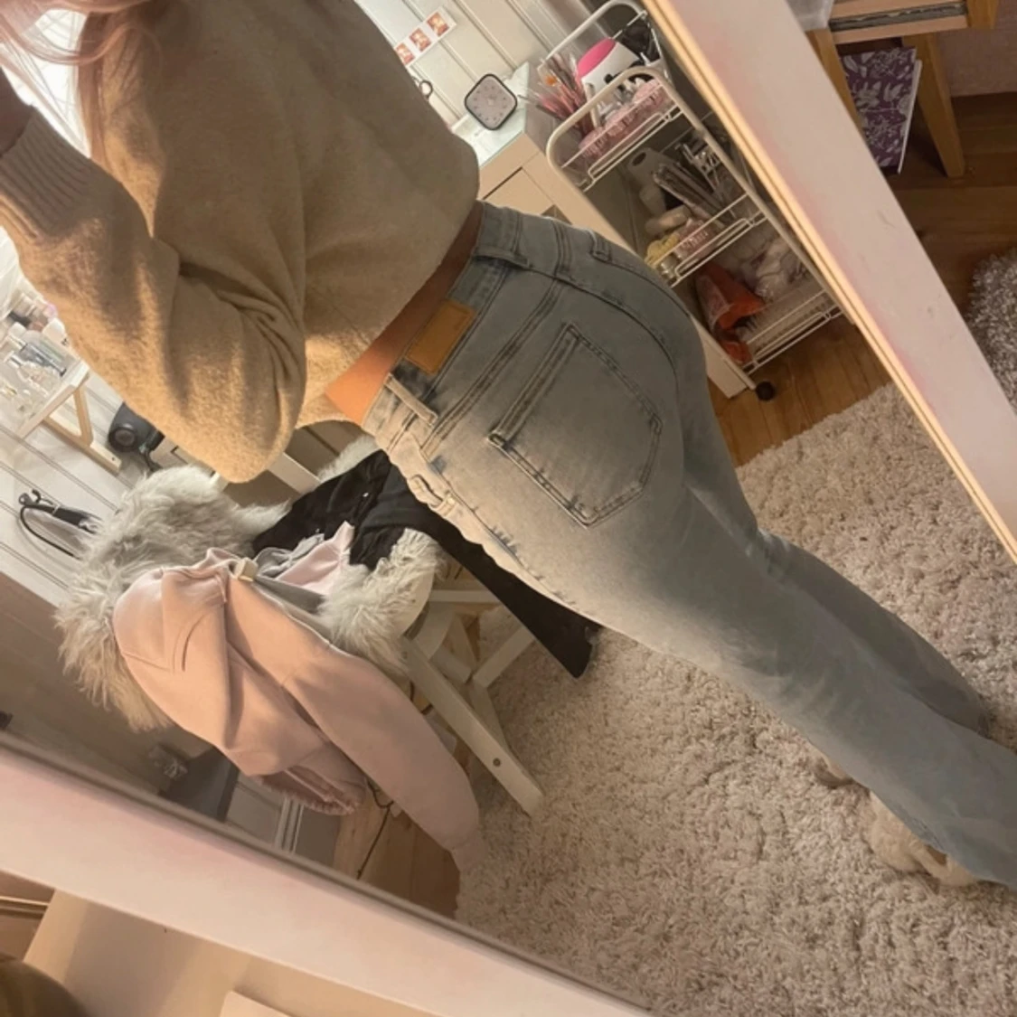 Ljusblå bootcut jeans - 2