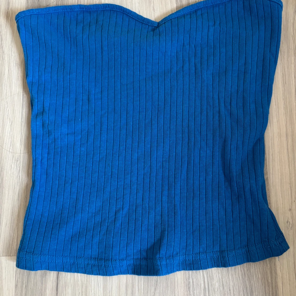 Blå ribbad tubtopp från shein