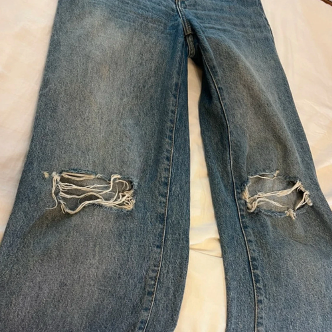 Blå ripped jeans - 2