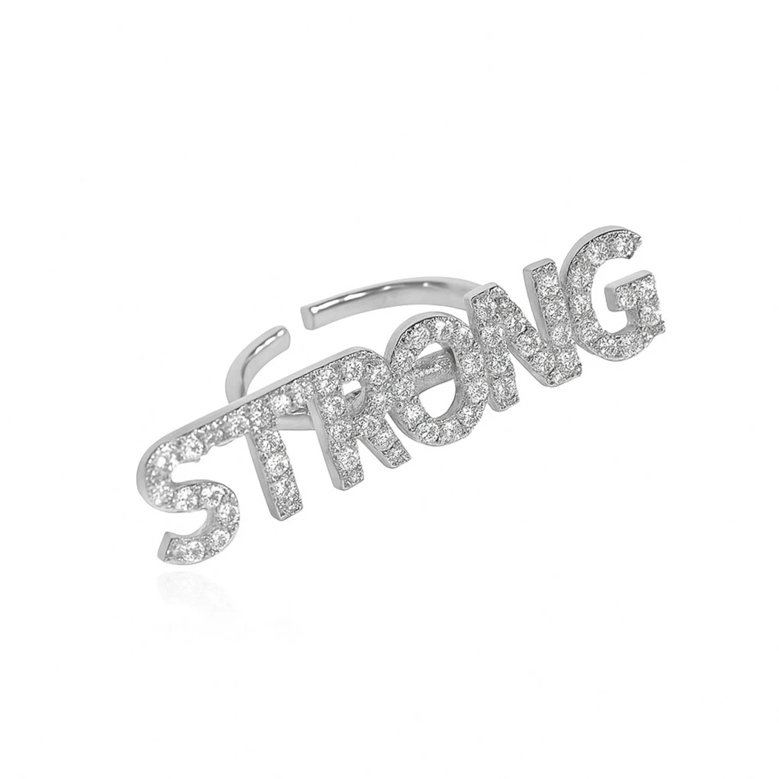 Silverring med STRONG-text