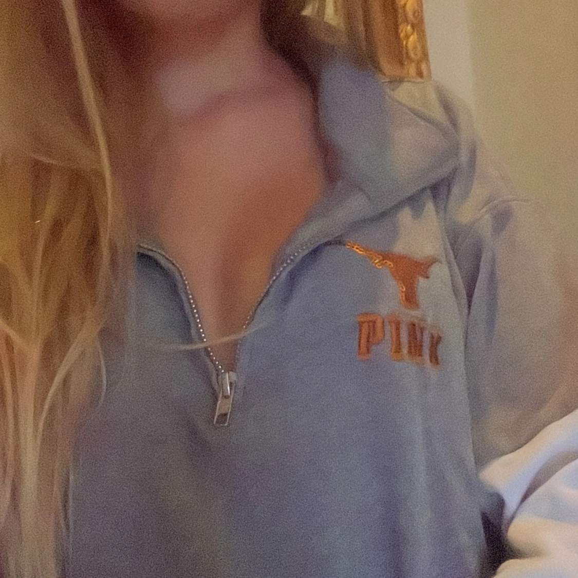 Grå half zip tröja från PINK victorias secret - 1