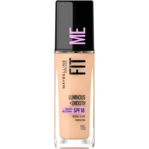 Maybelline Fit Me Foundation - Maybelline Fit Me Luminous + Smooth Foundation med SPF 18 i nyansen 115. Denna foundation är berikad med vitamin E och passar normal till torr hud. Ger en jämn och strålande finish.