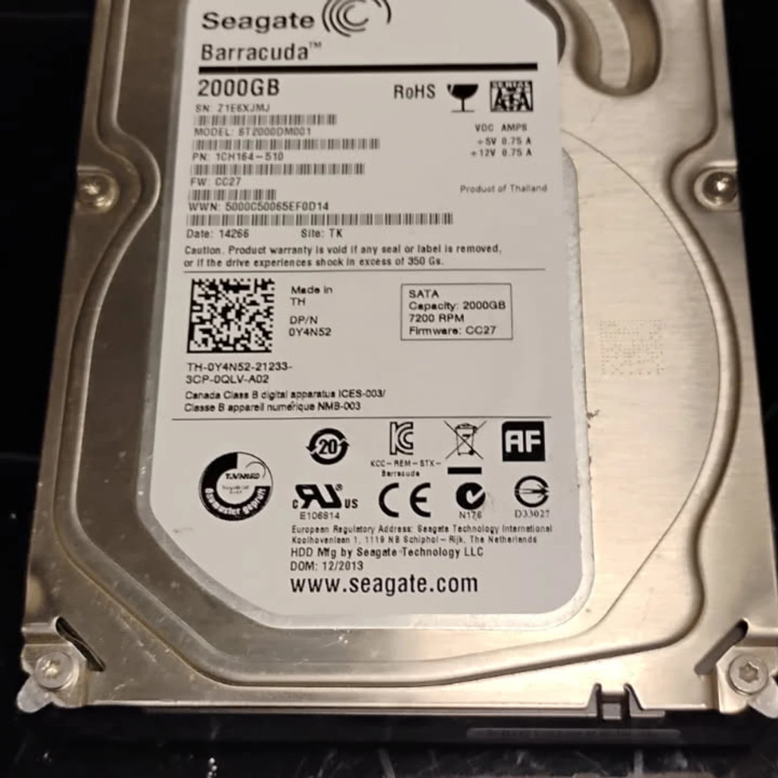 2 st hårddiskar på 2000gb