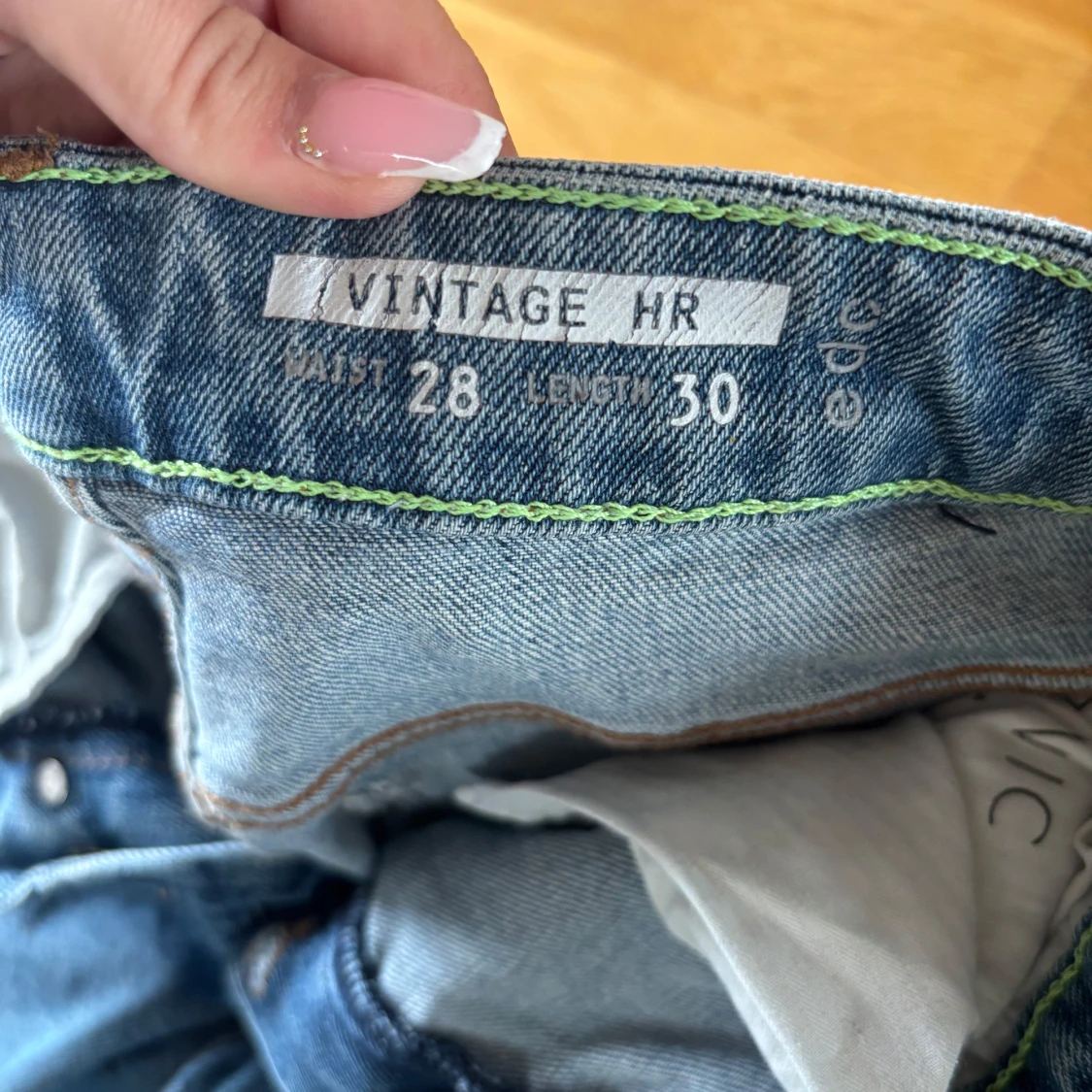  blåa high waist jeans - 3