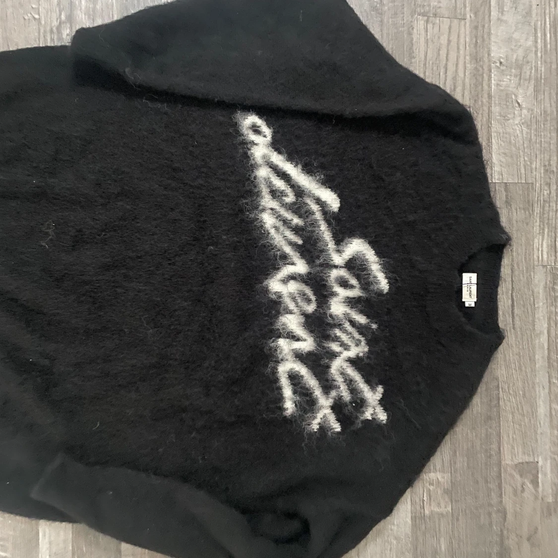 Saint Laurent svart mohairtröja