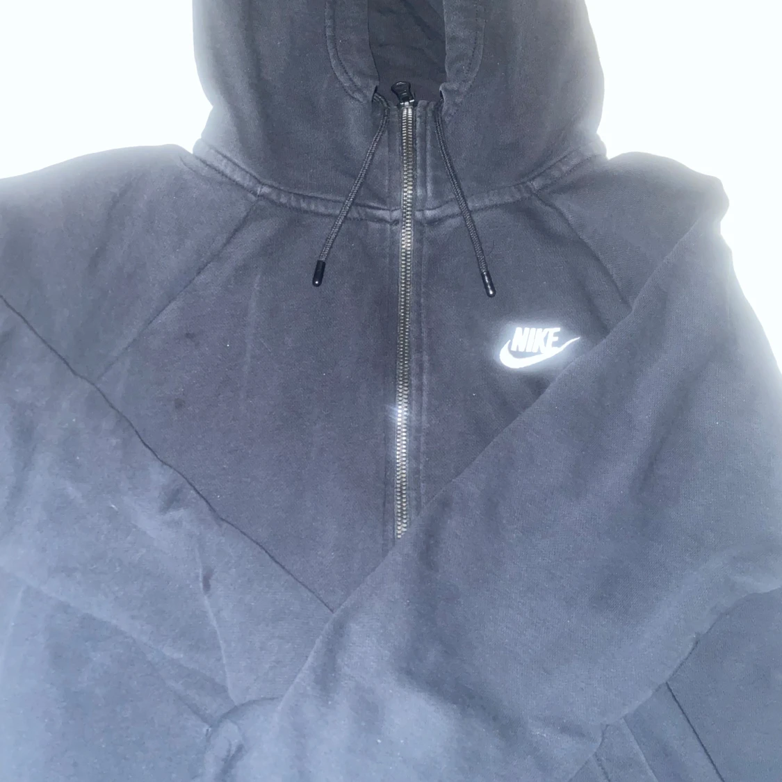 Svart Nike hoodie med dragkedja - 1
