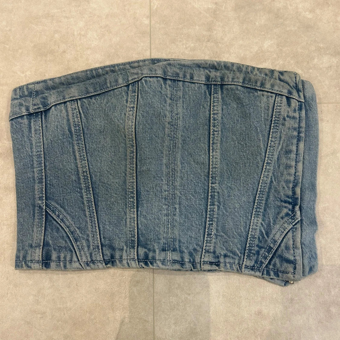 Jeans tubtopp med dragkedja - 1