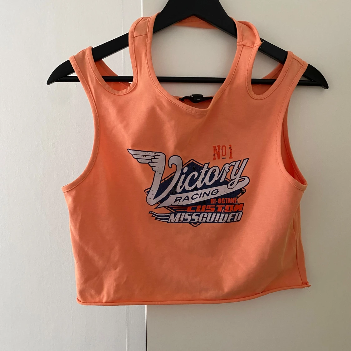 Orange croppad linnetopp Missguided - 1