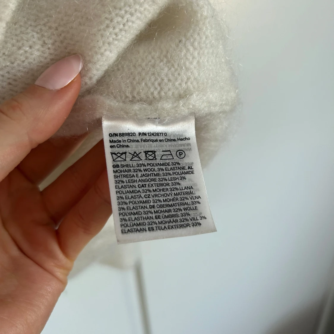 Vit stickad mohairmix hm - 2