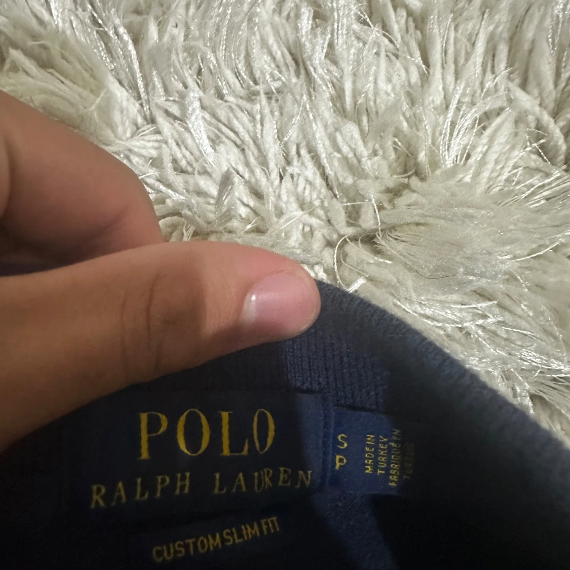 Marinblå långärmad pikétröja Polo Ralph Lauren - 1