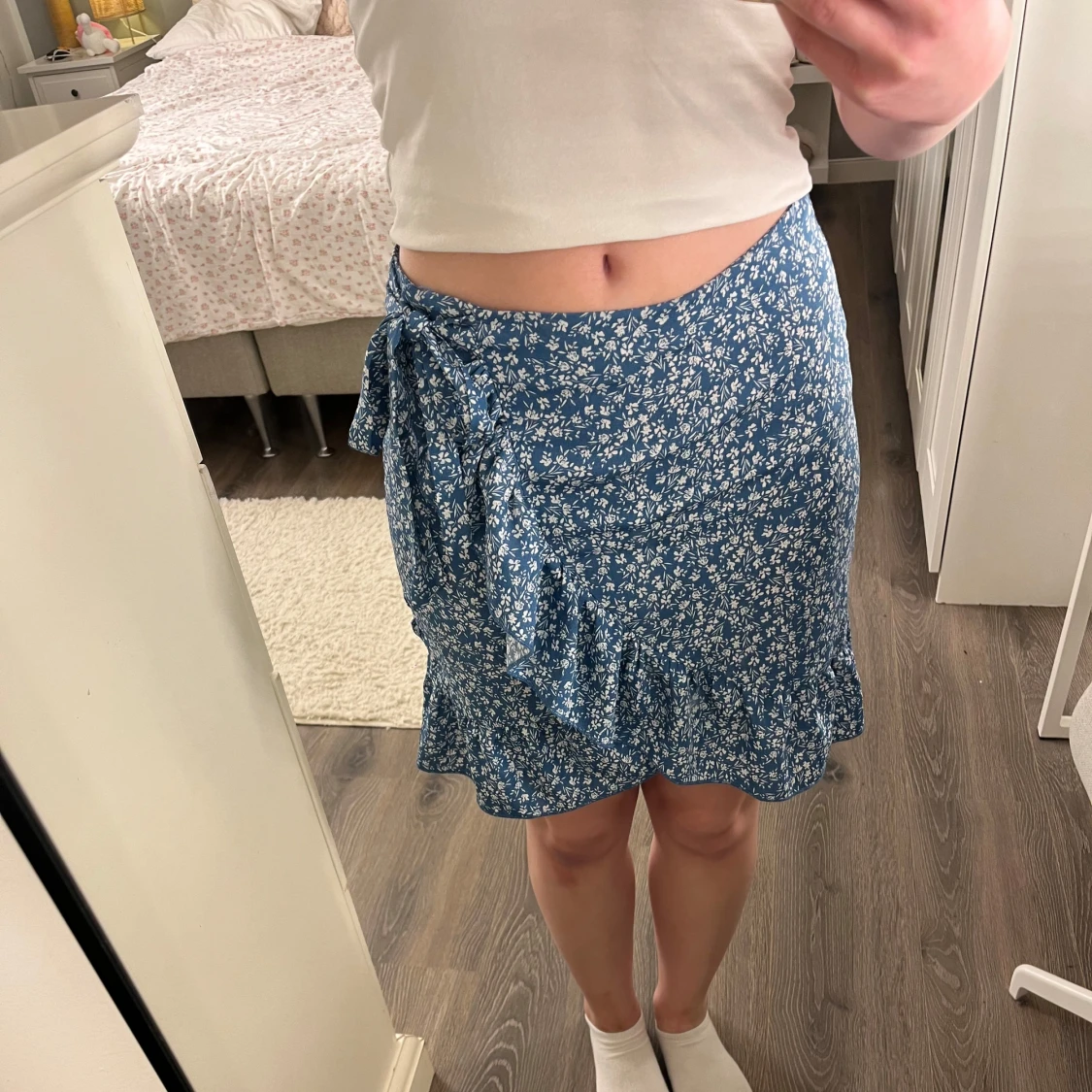 Blå blommig omlottkjol från SHEIN