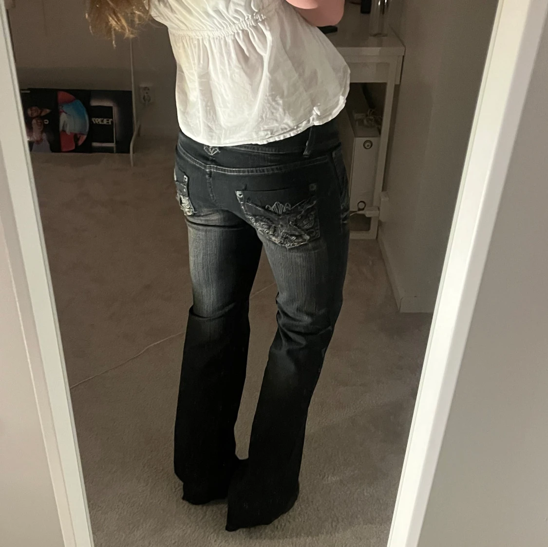 Svarta bootcut jeans - 3