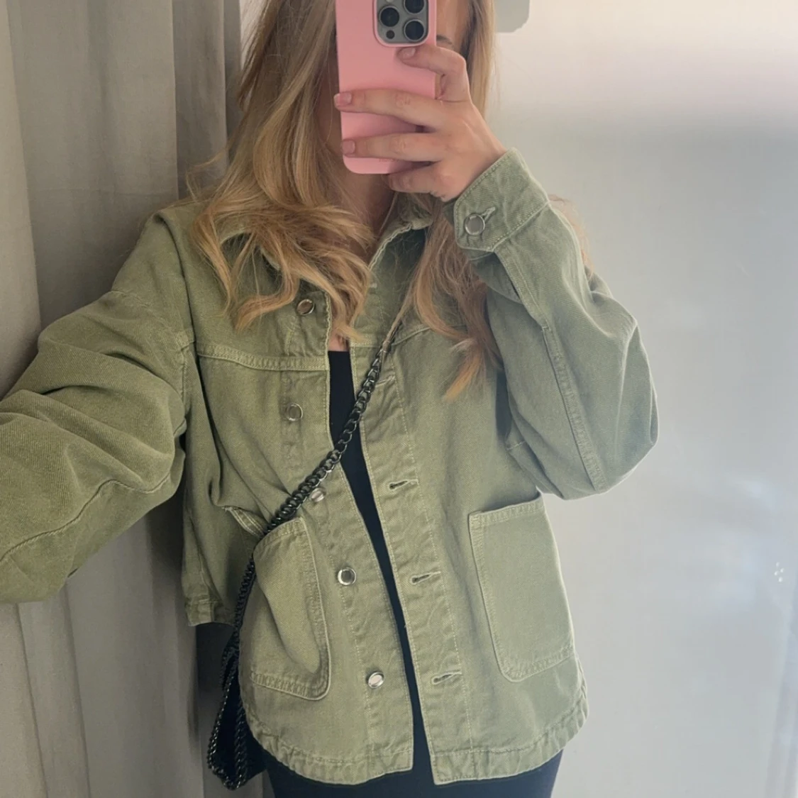 Olivgrön overshirt i bomull - 1