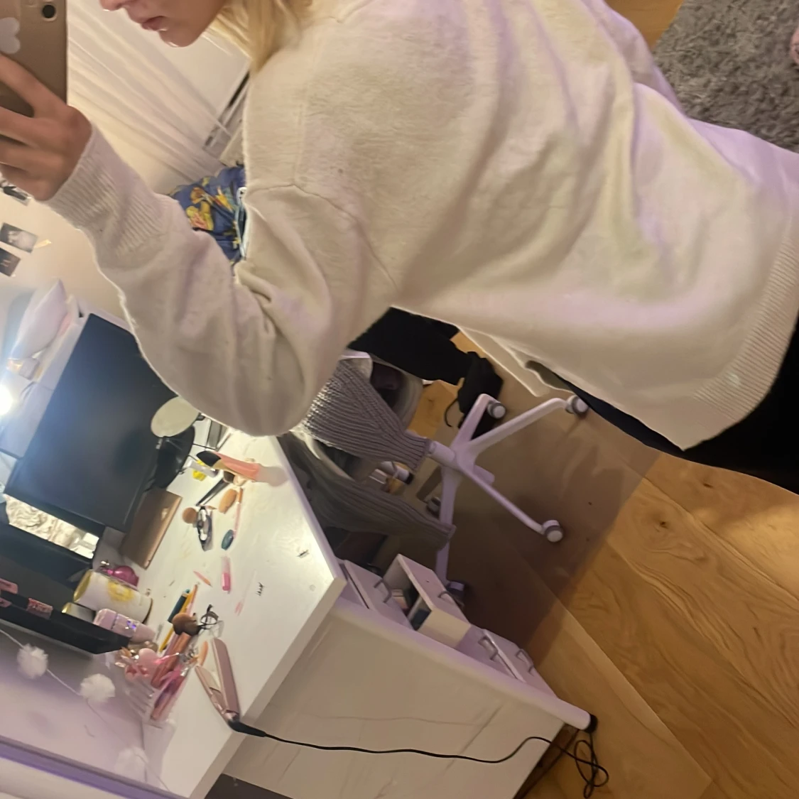 Vit stickad tröja från H&M - 1