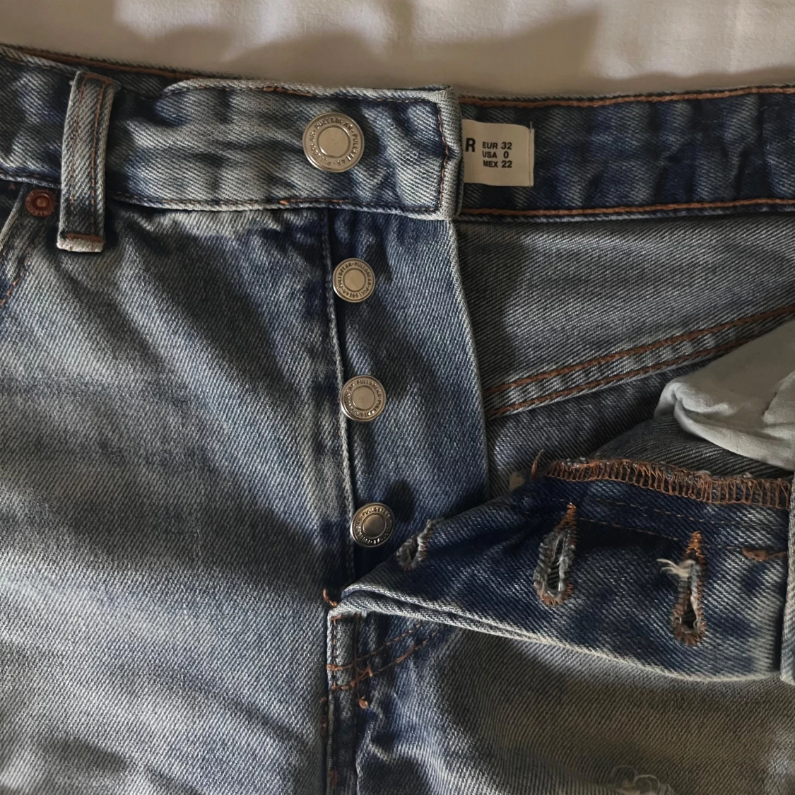 Blå mid waisted jeansshorts Pull&Bear - 3