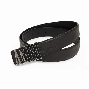 Svart bälte med silver spänne - Helt ny