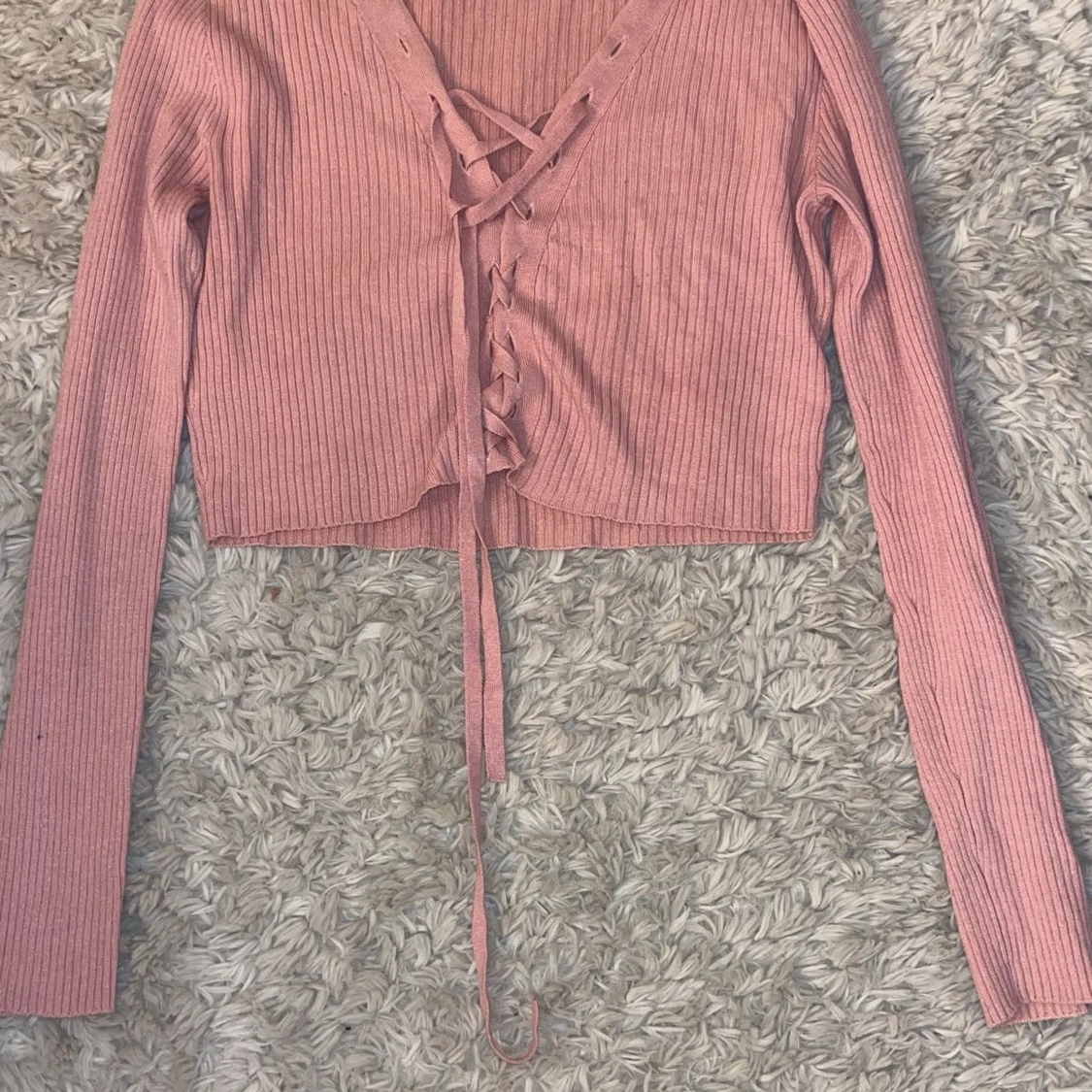 Rosa ribbad croppad topp från H&M Divided - 1