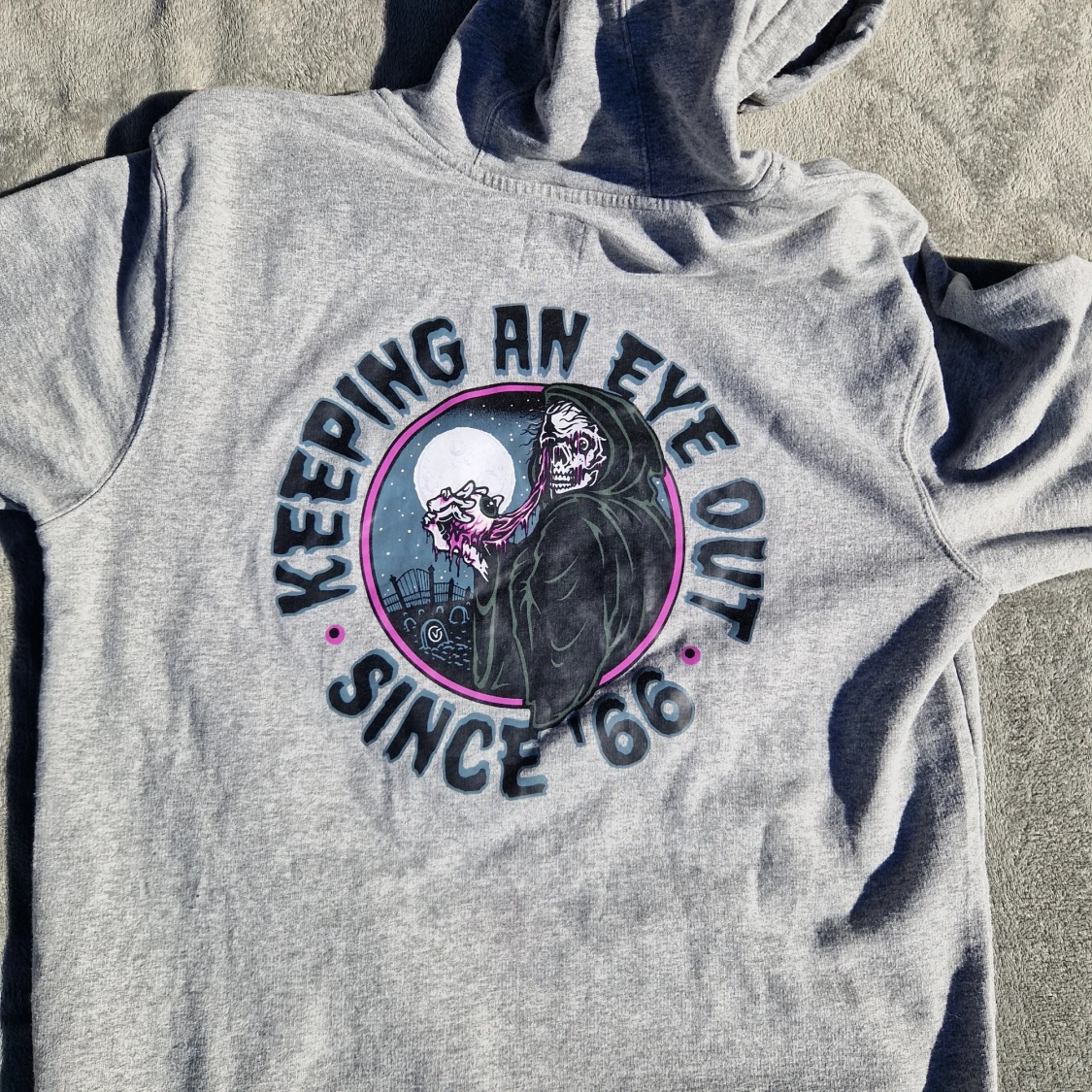 Grå hoodie från Vans med tryck - M  - 3