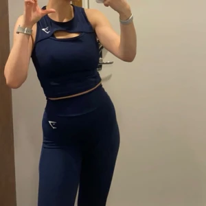 Svart sporttopp från Gymshark - Säljer en svart sporttopp från Gymshark med ett stilrent snitt och öppna detaljer på ryggen. Perfekt för träning och ger bra stöd. Toppen är ärmlös och tillverkad i ett stretchigt material för optimal rörelsefrihet.