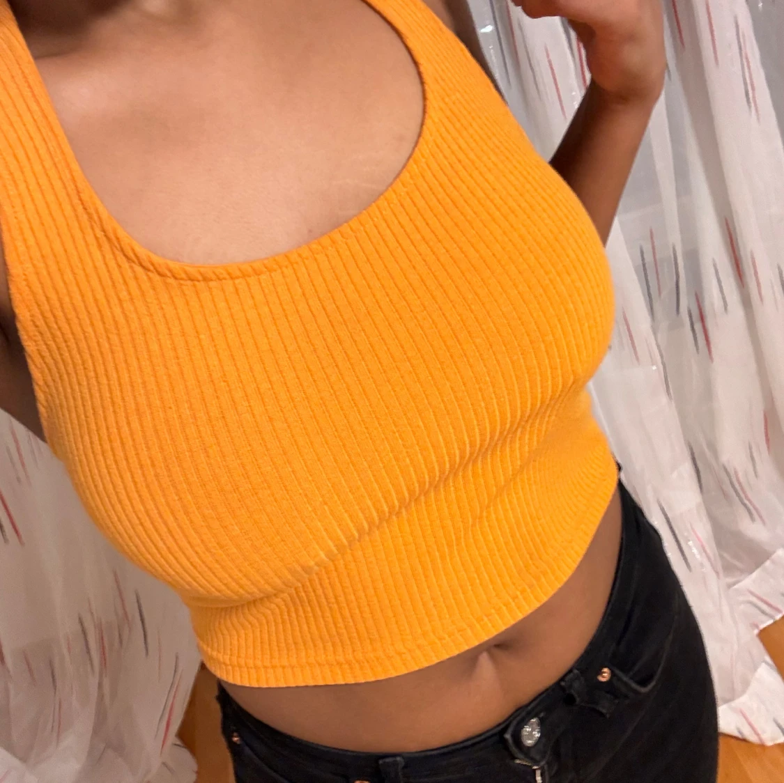 Orange ribbad linnetopp - 2