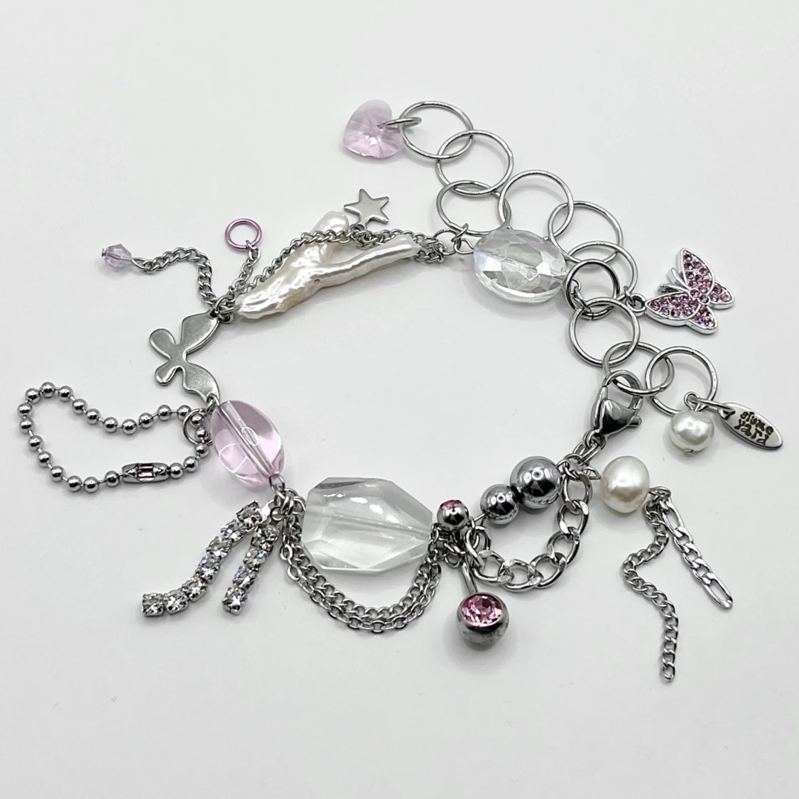 Handgjort chunky armband rosa - 3