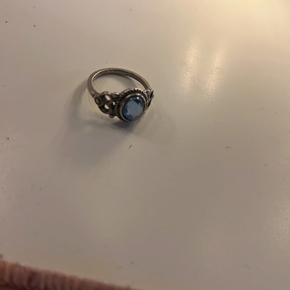 Silverring med blå sten - 1